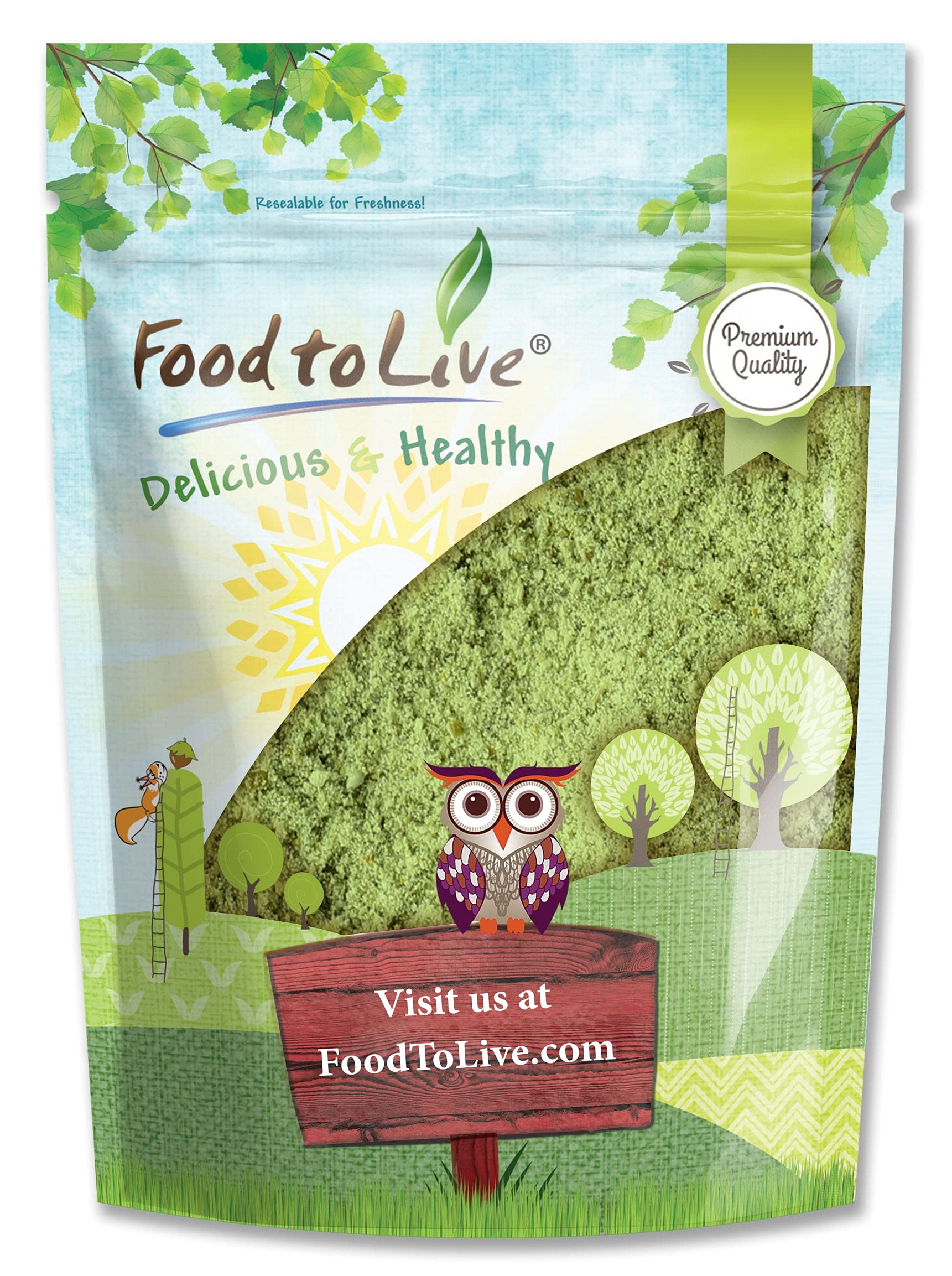 Food to Live Barley Powder, 1 Pound - Ground Whole Raw Dried Young Leaves, Fine Milled, Kosher, Vegan Superfood, Rich in Fiber, Protein. for Juices