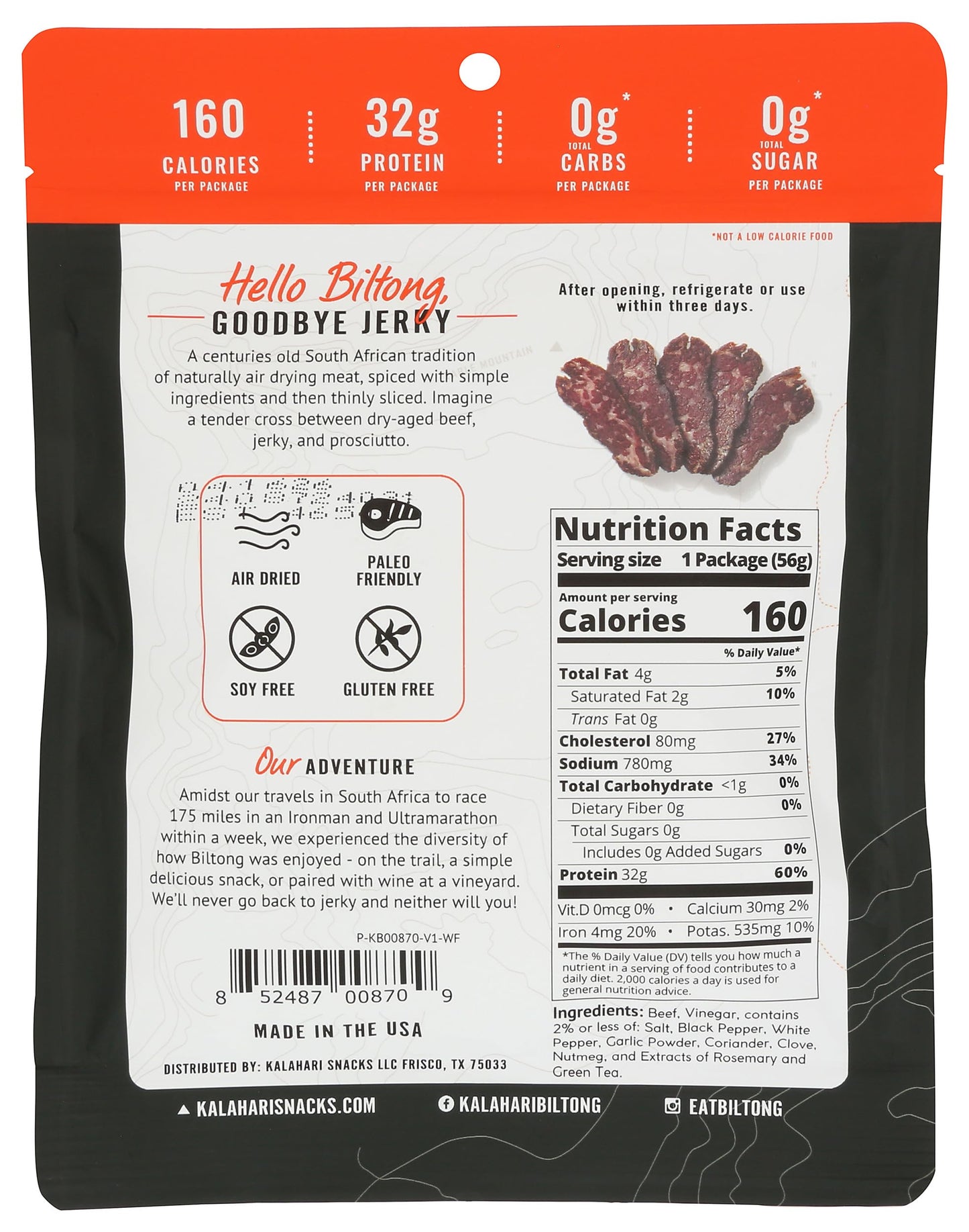 Kalahari Original Kalahari Biltong, 2 OZ