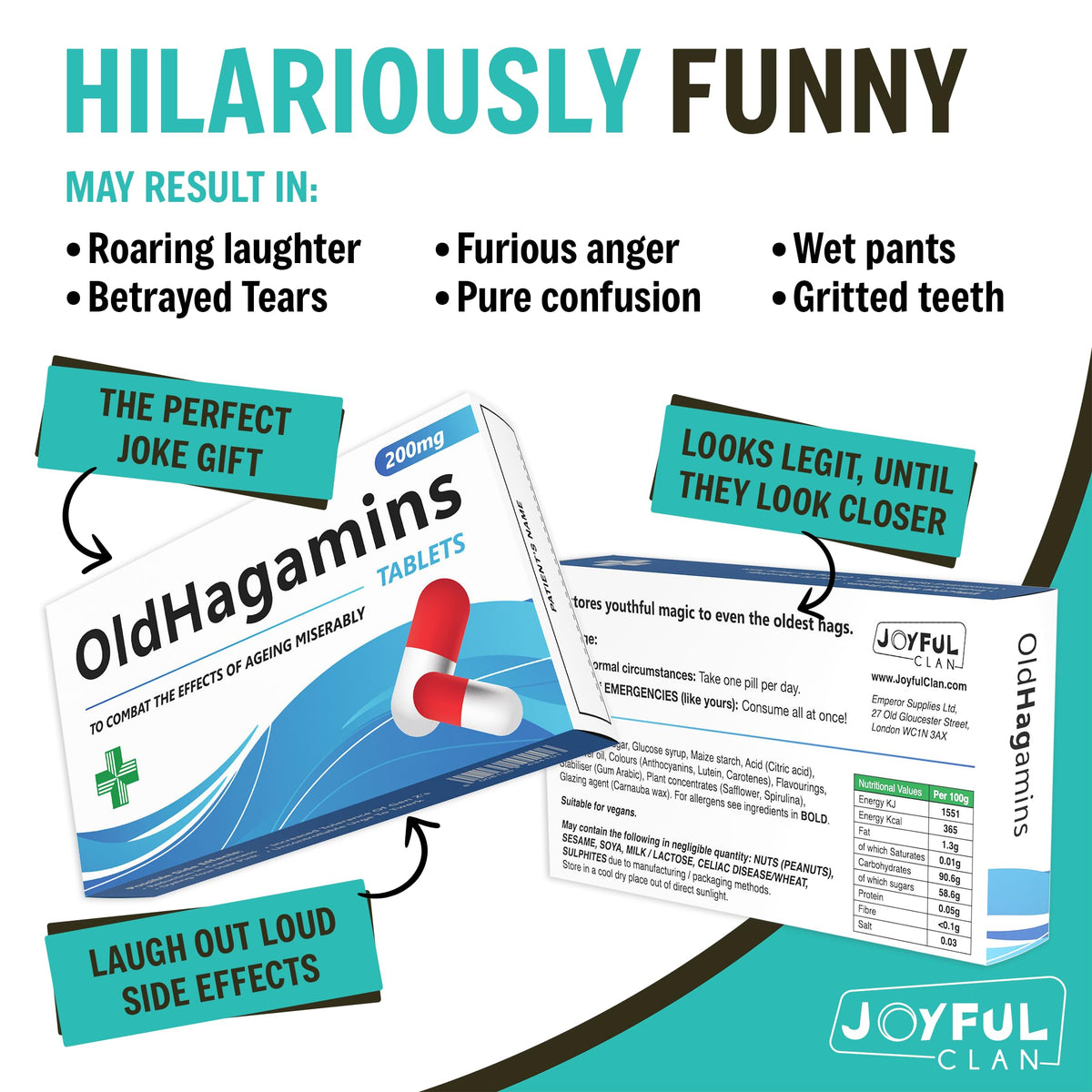 OldHagamins Joke Prank Pill Box with Jelly Beans Candy - Funny Mom Gifts, Mothers Day Gift for Mom, Birthday Gifts for Women, Gag Gift for Her