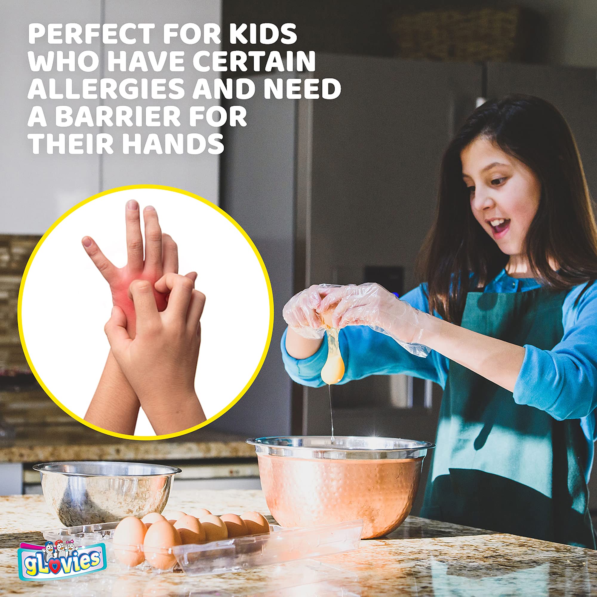 gLovies - My Mom Knows Best - 50 Multipurpose Latex-Free Disposable Gloves for Kids - 50 Count - Kindergarten to 3rd Grade