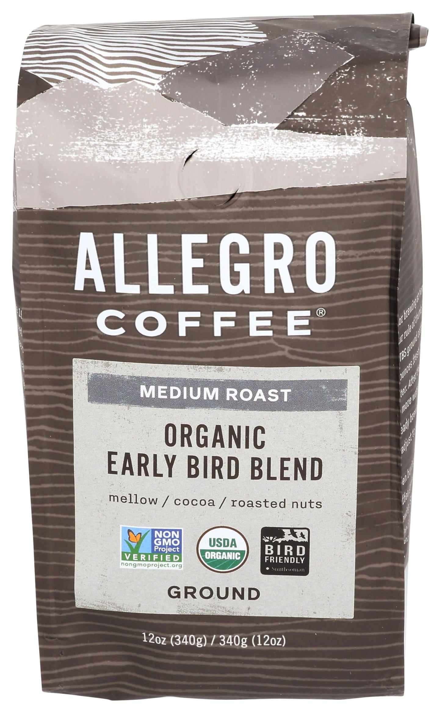 Allegro Coffee Organic Early Bird Blend Ground Coffee, 12 oz