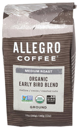 Allegro Coffee Organic Early Bird Blend Ground Coffee, 12 oz