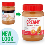 Amazon Grocery, Creamy Peanut Butter, No Stir, 16 Oz