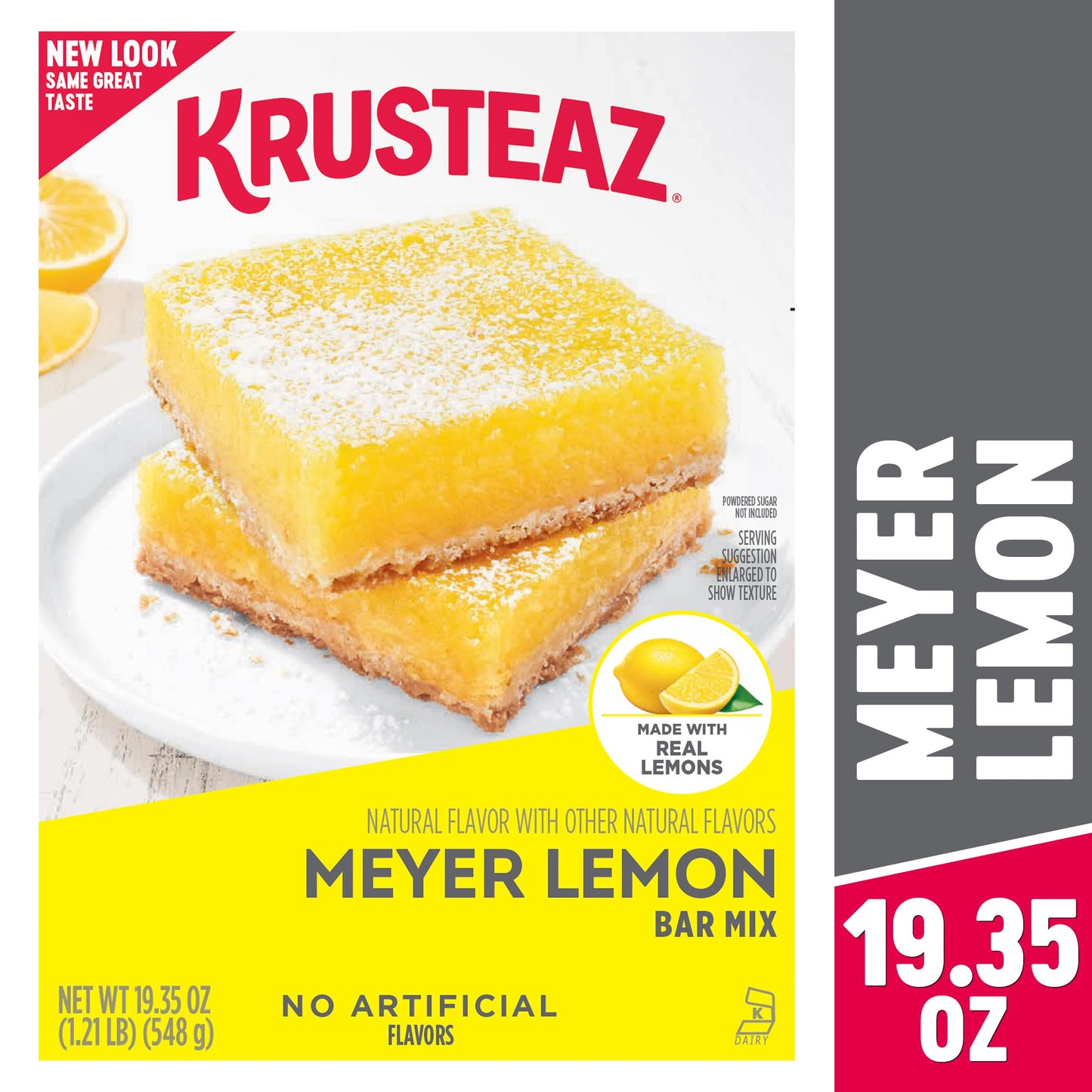 Krusteaz Meyer Lemon Bar Mix, Lemon Bar Baking Mix, Made With Real Lemons, 19.35 oz Box