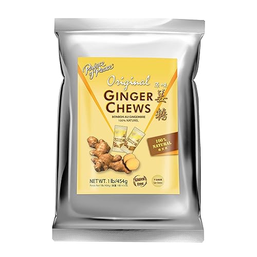 Prince of Peace Original Ginger Chews, 1 lb. - Candied Ginger - Candy Pack - Ginger Chews Candy - Natural Candy