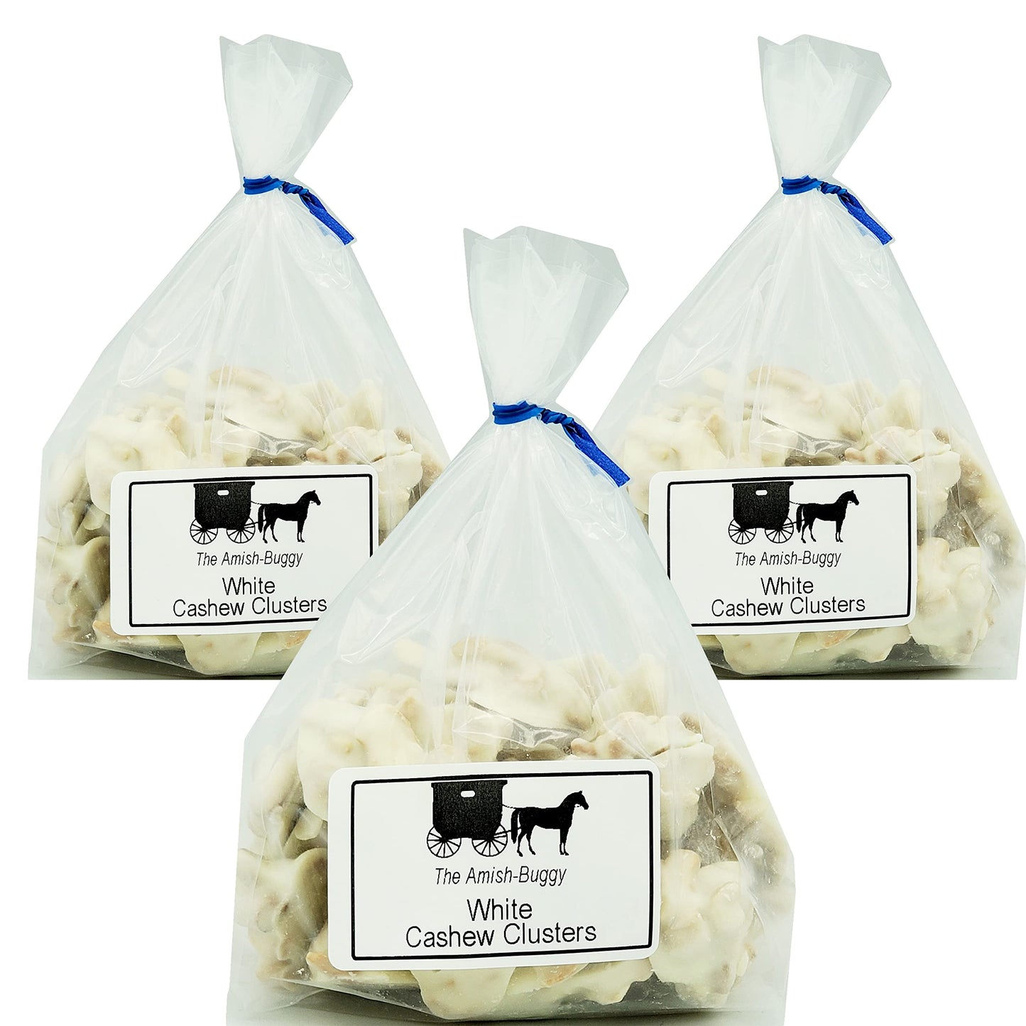 Amish Home Made Candies - Three 8 oz. Bags (White Cashew Clusters)