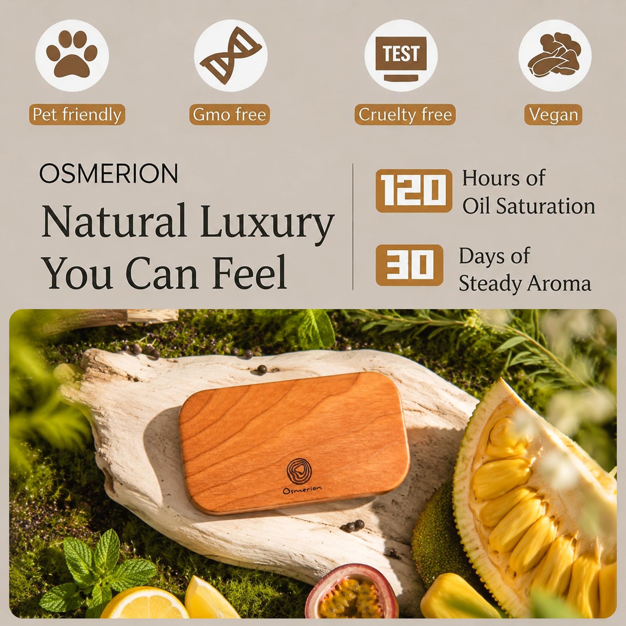 Car Air Freshener - Wood Air Freshener for Visor Clip - Long Lasting Car Odor Eliminator - Vehicle Scent Diffuser - (Coconut - Tropical Garden - Stone