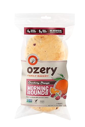 Ozery Bakery, Morning Rounds Cranberry Orange, Whole Grain Fruit & Nut Pita Bread, NON-GMO 12.7 Oz (Pack of 6)