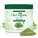 Ola Organic Broccoli Sprout Powder - Sulforaphane-Rich Superfood with Vitamins & Minerals- Supports Daily Wellness & Vitality - Non-GMO (300g Jar)