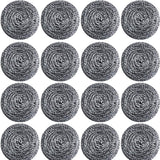 16 PCS Stainless Steel Sponges Scrubbers Cleaning Ball Utensil Scrubber Density Metal Scrubber Scouring Pads Ball for Pot Pan Dish Wash Cleaning