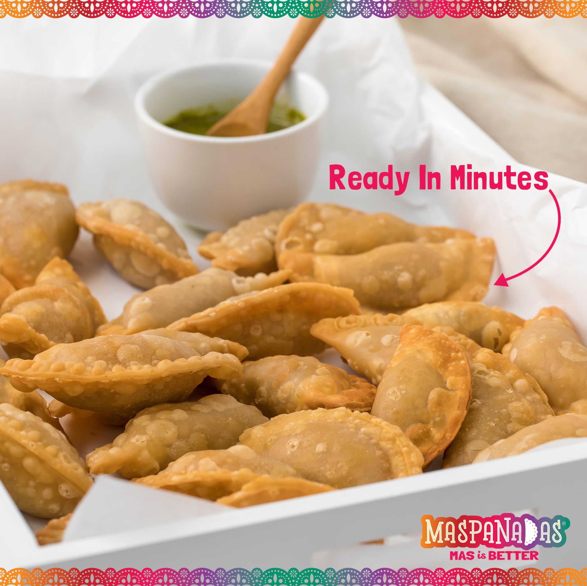 MasPanadas Chicken & Vegetable Empanadas, 7.5 oz. - Nutrient, Wholesome Ingredients, Premium Chicken Thigh Meat - Ready in Minutes - Authentic Hand