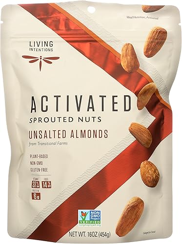 Living Intentions Sprouted Unsalted Almonds, 16 OZ