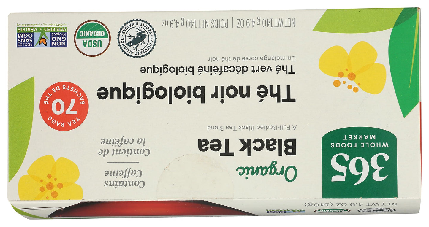 365 by Whole Foods Market, Organic Black Tea, Single-Serve Tea Bags, 70 Count