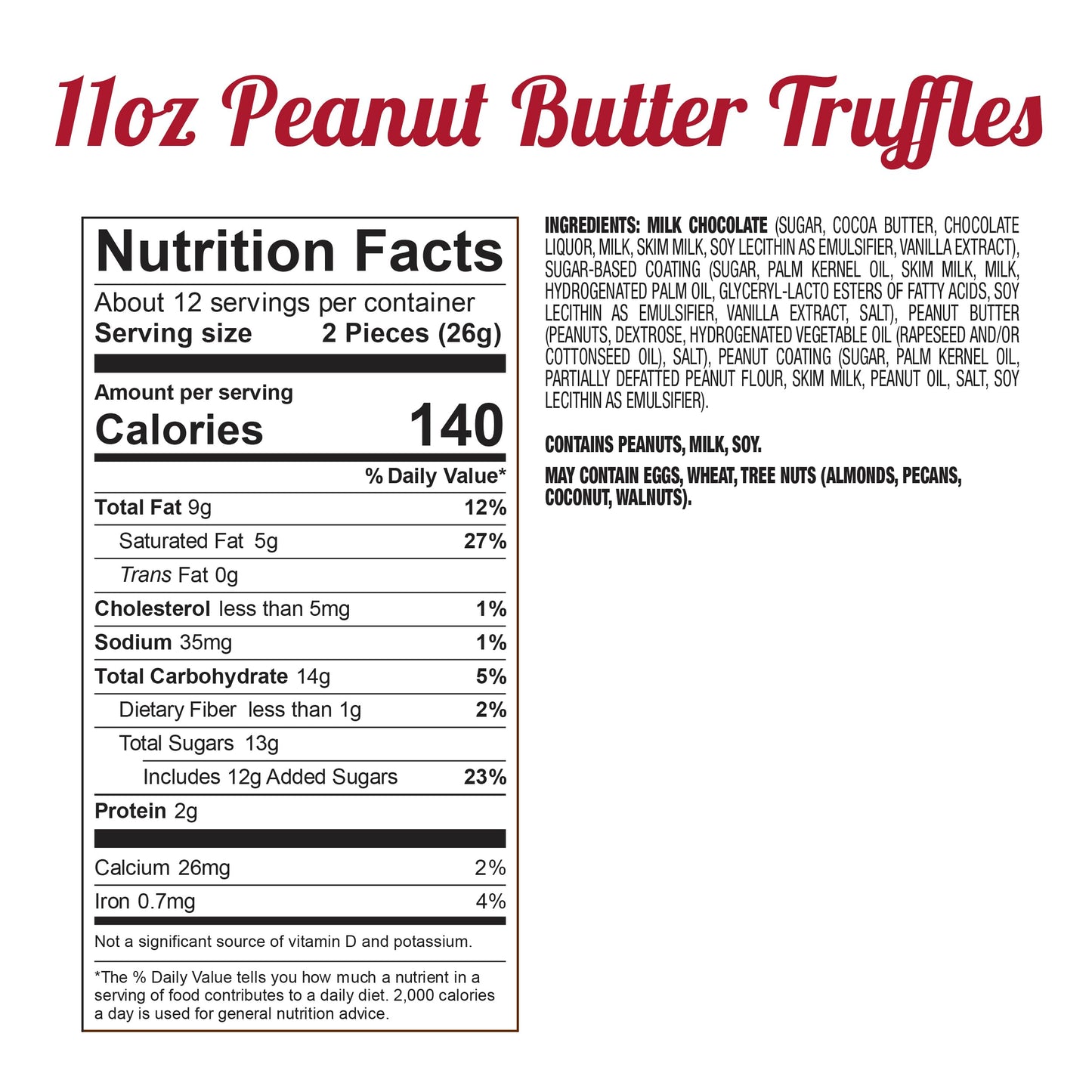 Fannie May, Milk Chocolate Candy, Peanut Butter Truffles, Gift Box, 11 oz