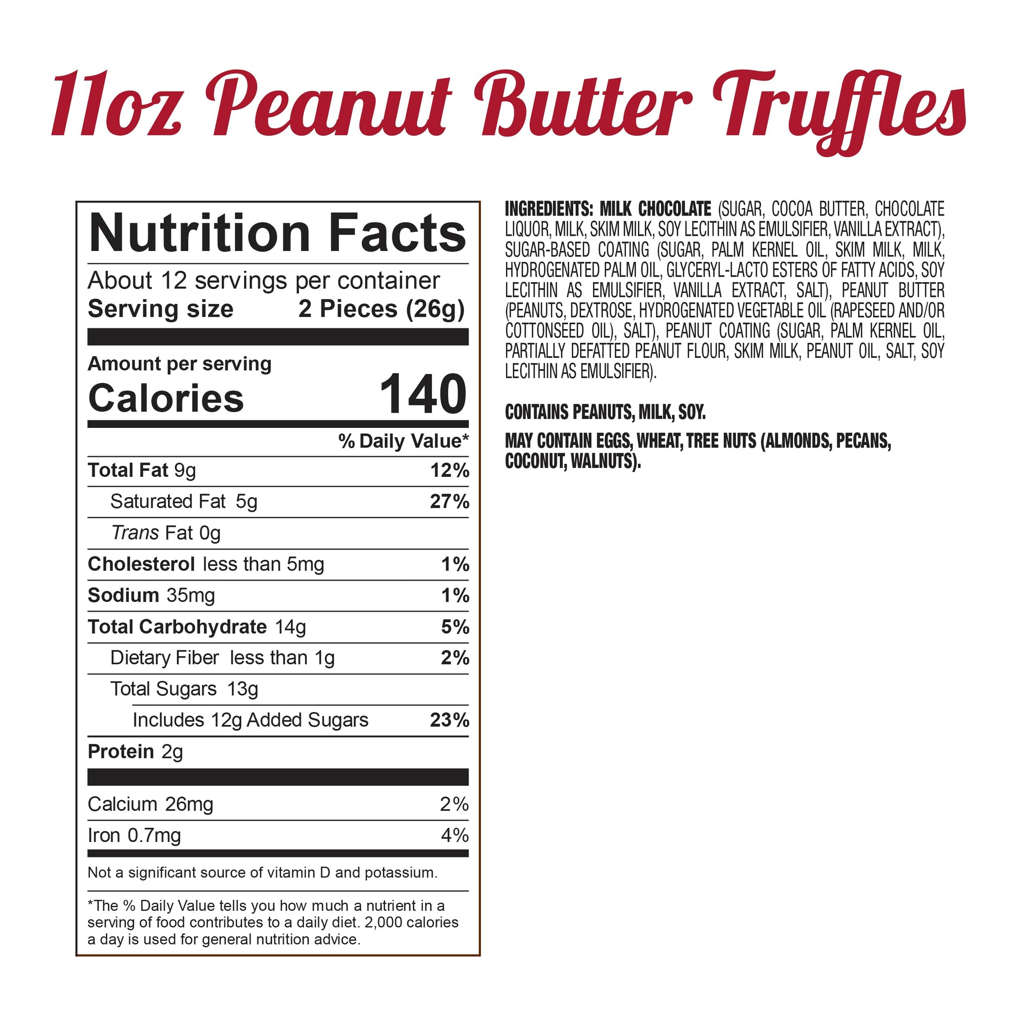 Fannie May, Milk Chocolate Candy, Peanut Butter Truffles, Gift Box, 11 oz