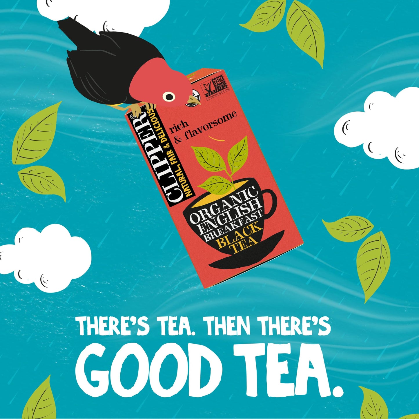 Clipper Tea Organic Fairtrade English Breakfast, Big Ben - USDA Organic, Non-GMO, Fair Trade, Sustainable Caffeinated Tea, 1 Pack, 20 Unbleached Tea