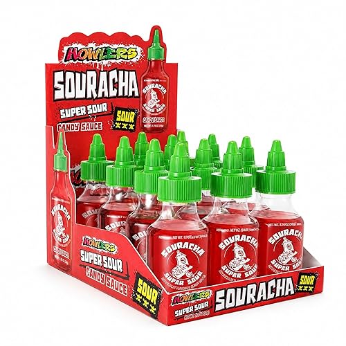 Albert's Souracha Liquid Super Sour Candy 12 Ct Full Size, For Party Favors, Birthday Parties, Goodie Bags, Gifts for Kids, Swedish Candy, PopCorn
