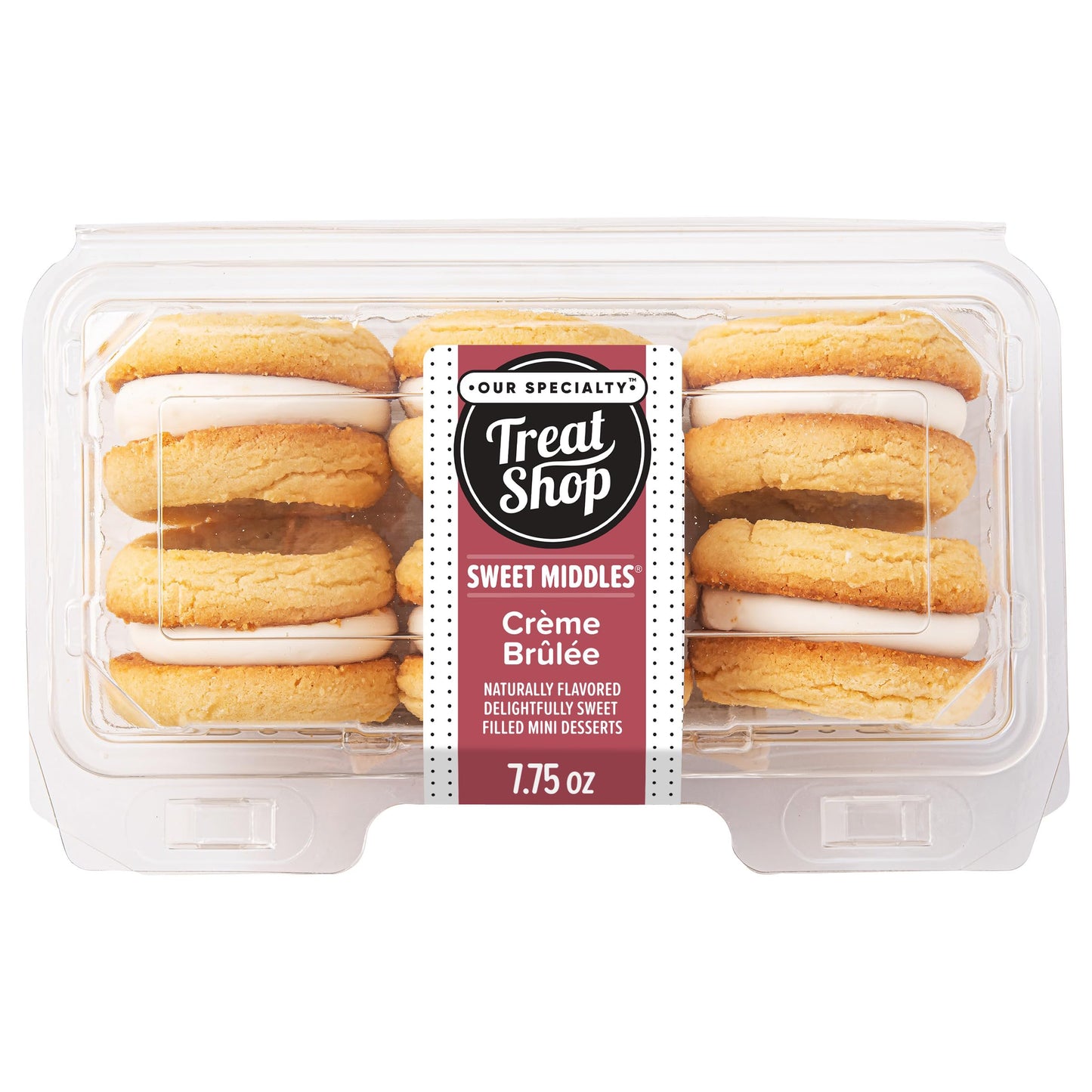 Our Specialty Crème Brulee Sweet Middle Sandwich Cookies, Nut Free Dessert, 6 Cookies, 7.75 Ounces