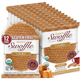Gluten Free Certified Organic Stroopwafels by Swoffle - Caramel Filled | (12) 1.16oz Wafers | non-GMO, Wheat Free, Kosher, Soy Free, No Dairy, and Nut