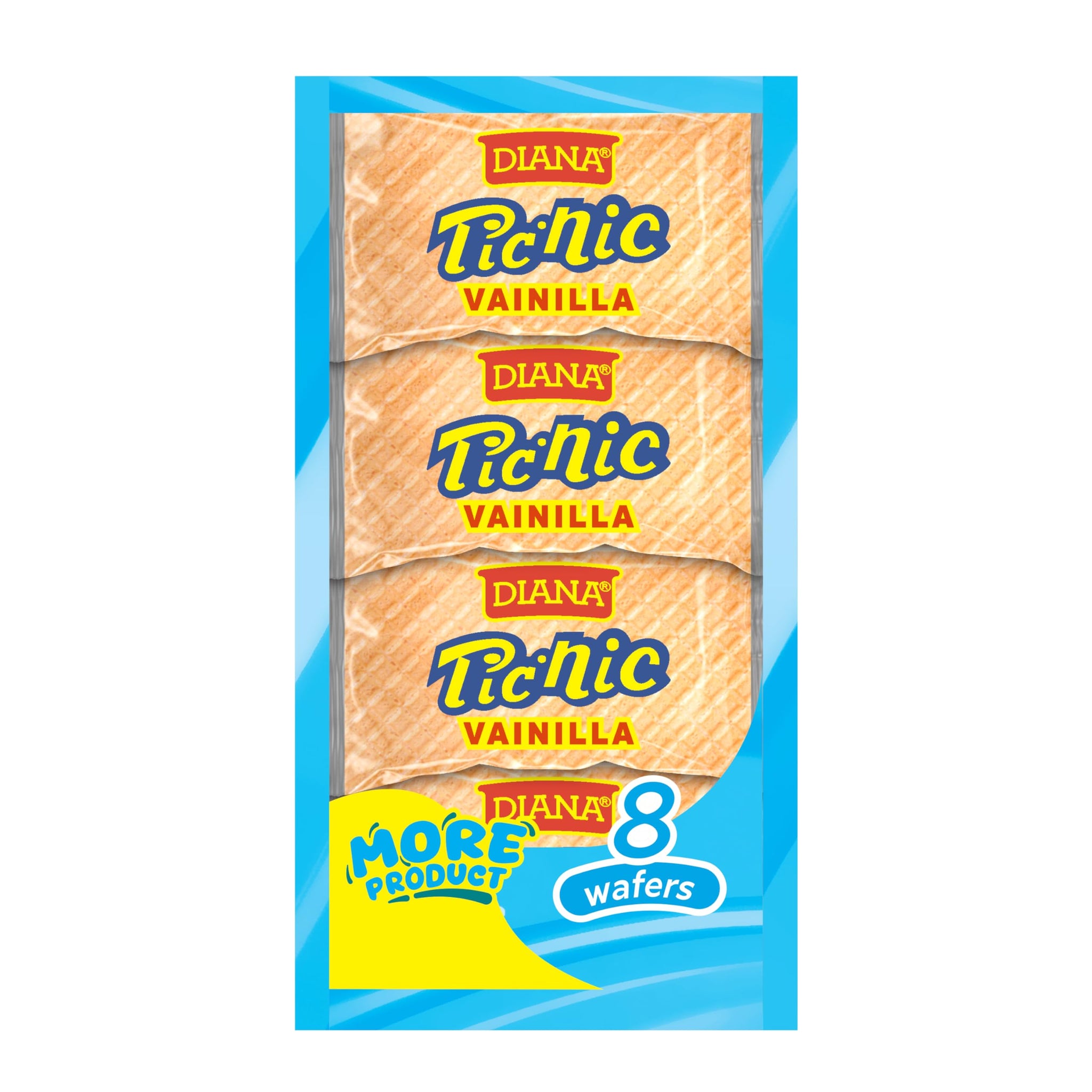Diana Pic-Nic Sugar Wafer Cookies, Vanilla Flavor, 5.64 Oz (Pack of 8)