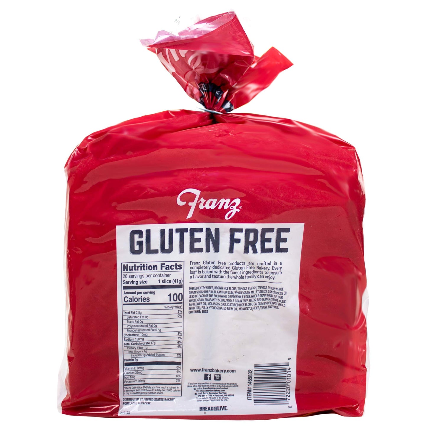 Franz Bakery Gluten Free Seven Grain Bread- 2 Pack (2 x 1lb 4oz)