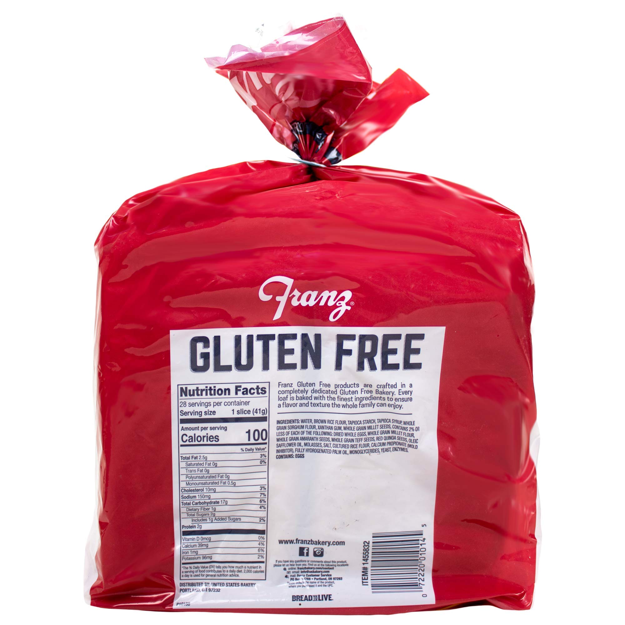 Franz Bakery Gluten Free Seven Grain Bread- 2 Pack (2 x 1lb 4oz)