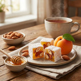 Hazer Baba Turkish Delight Candy with Apricot, Almond & Honey, Gourmet Snack Box, Traditional, Turkish Lokum, Unique Sweets, Loukumi, Delicias Turcas