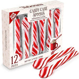 Peppermint Candy Cane Spoons Dye-Free - Pack of 12 Individually Wrapped Christmas Peppermint Flavored Hot Chocolate Spoons - Festive Holiday Treats