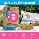 WBM Home Laundry Detergent Pods, 32 Count | Fresh & Clear Unscented | Laundry Pods 10x Ultrapower Cleaning With Color Protection and Eco-Friendly