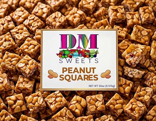 Old?Fashioned Peanut Squares - 20 oz Resealable Bag - Crunchy Bites Made with Roasted Peanuts - Classic Retro Treat for Snacking, Candy Dishes & Gifts