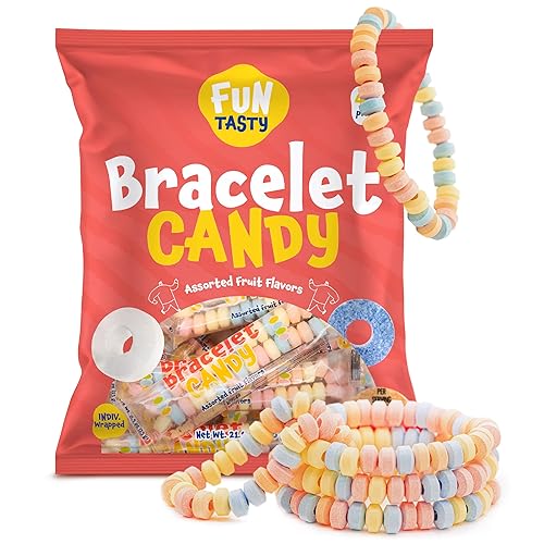 Candy Bracelets - 40 Count Pack - Bulk Candy Individually Wrapped - Candy for Goodie Bags, Party Favors, Birthday Celebrations, and Classroom Rewards