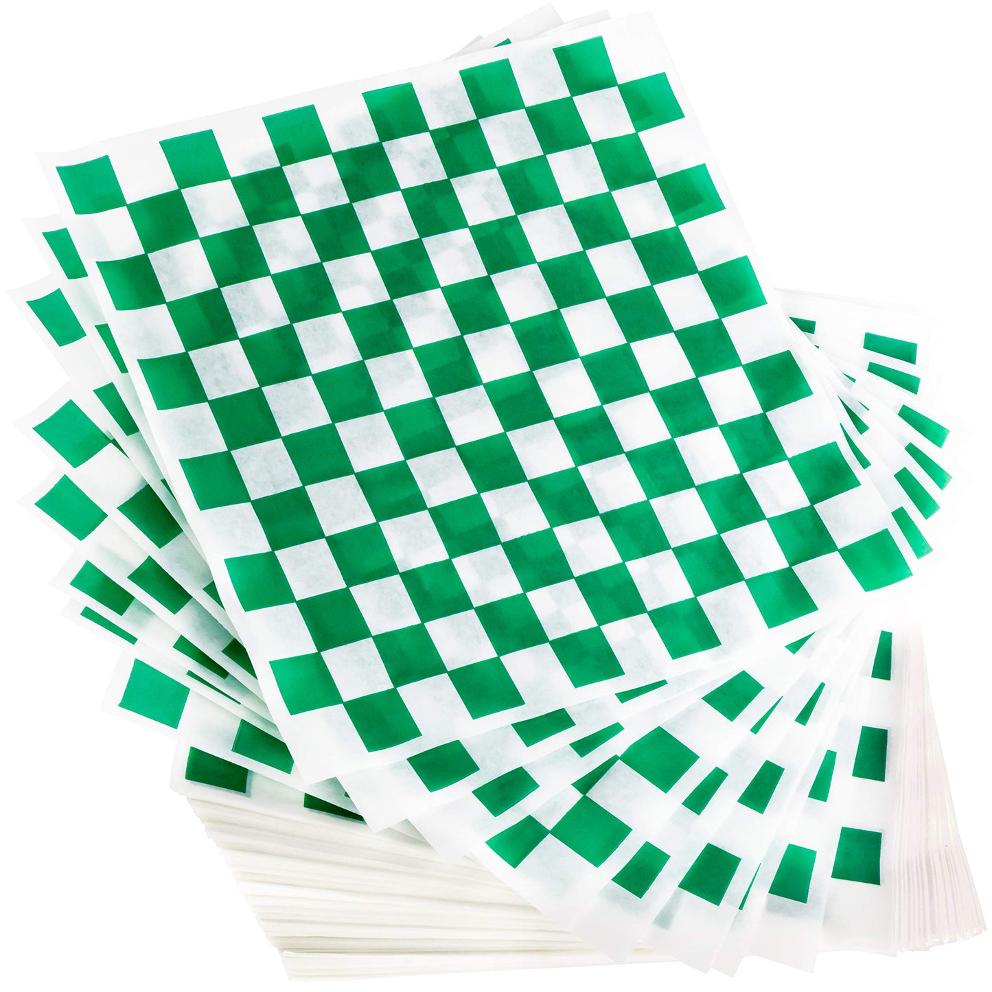 Avant Grub Deli Paper 300 Sheets. Turn Your Backyard Cookout Party into a Special Event with Green & White Checkered Food Wrapping Papers