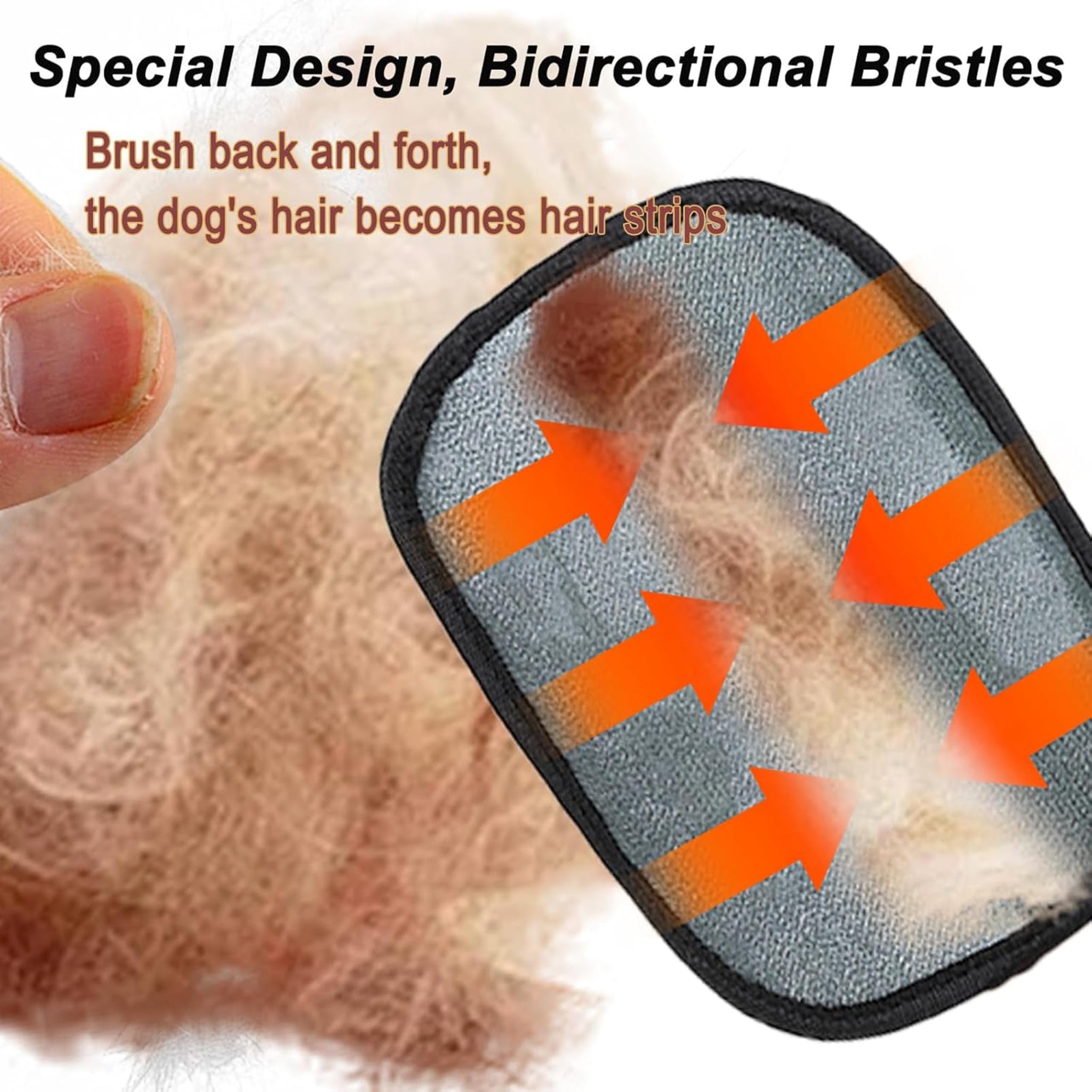 2pcs Pet Hair Removal Glove for Dogs & Cats - Upgraded Reusable Electrostatic Fur Remover Tool for Clothing, Furniture, Couch, Carpet, and Car Seats