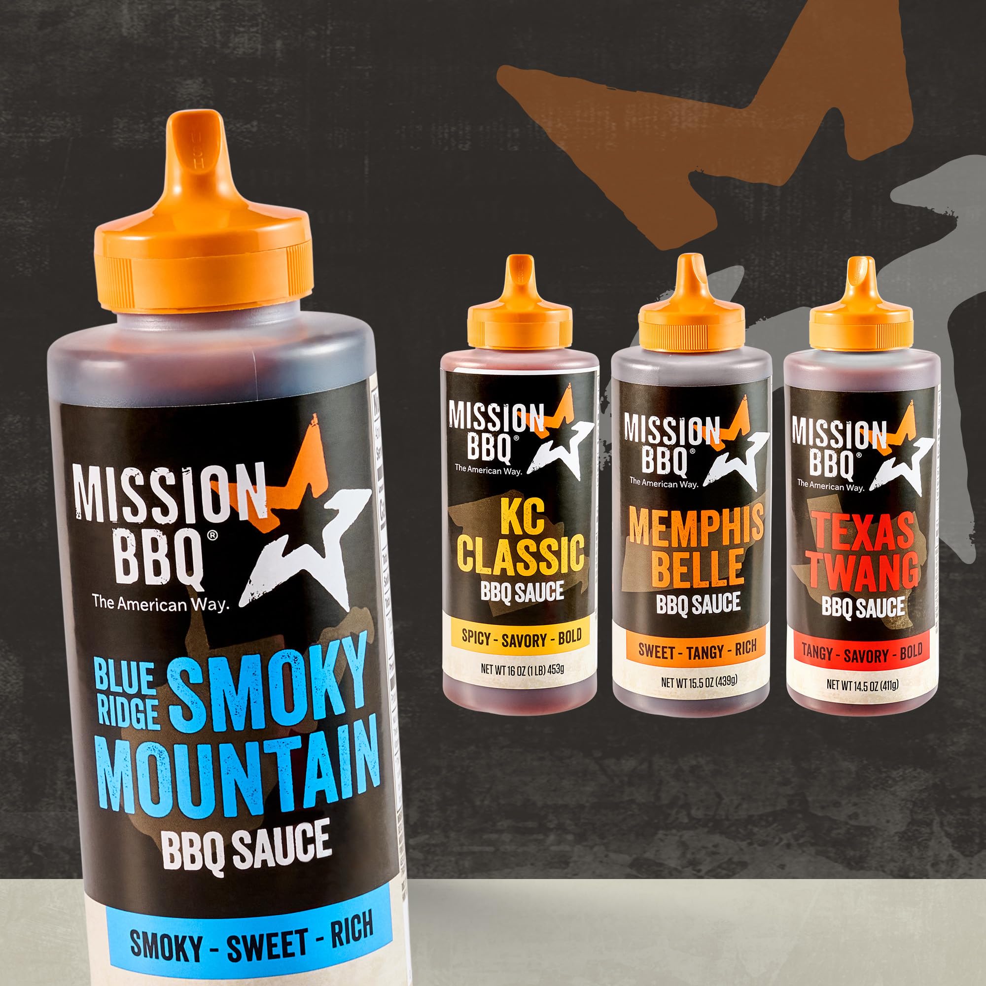 MISSION BBQ BBQ Sauce, Blue Ridge Smoky Mountain, A Rich Barbecue Sauce That Is Perfect For Adding A Smoky, Sweet Flavor to Chicken, Pulled Pork