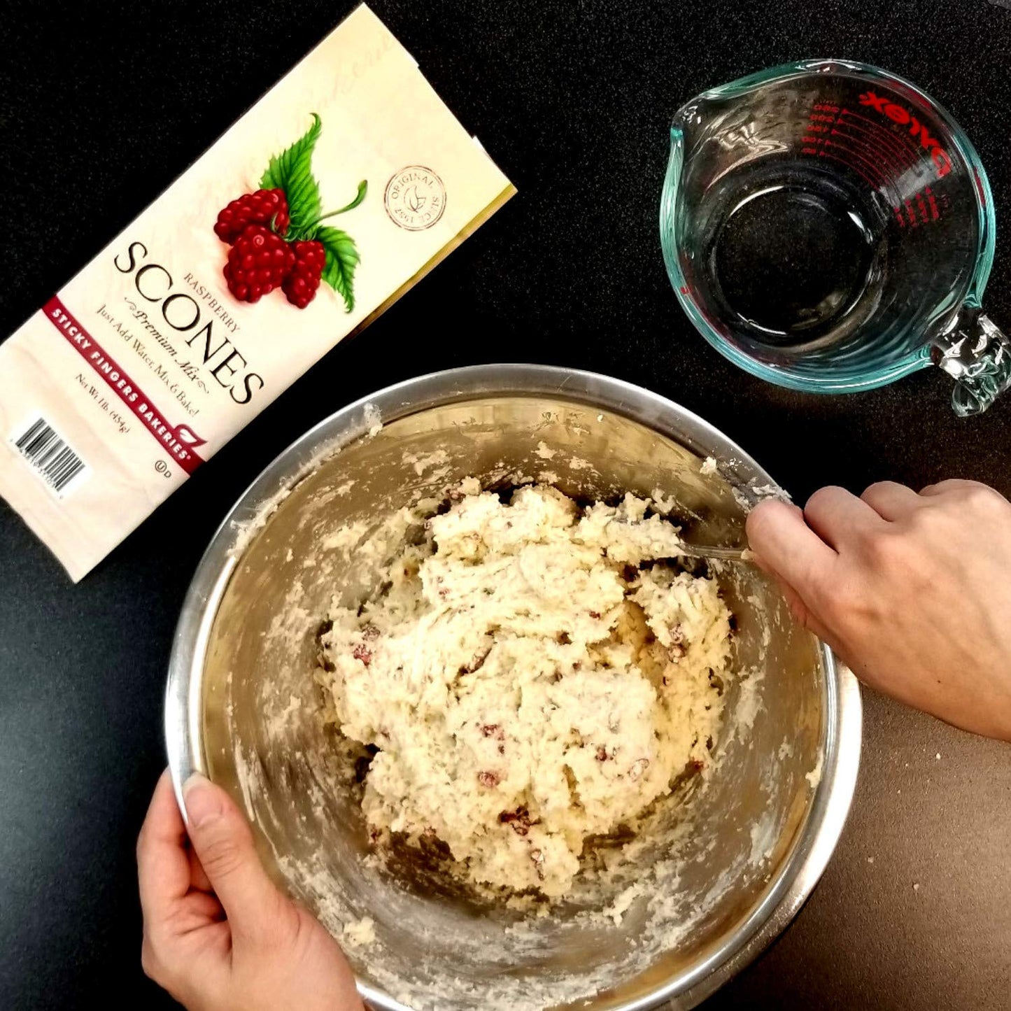 English Scone Mix with Raspberry by Sticky Fingers Bakeries - Easy to Make English Scones Fresh Baked, Makes 12 Scones (1pk)