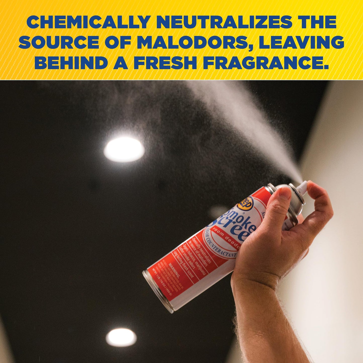 Zep Smoke Screen Odor Eliminator Aerosol - 16 Oz (Pack of 1) 18701 - Neutralizes Smoke and Organic Odors, Long-Lasting Fresh Fragrance, Professional