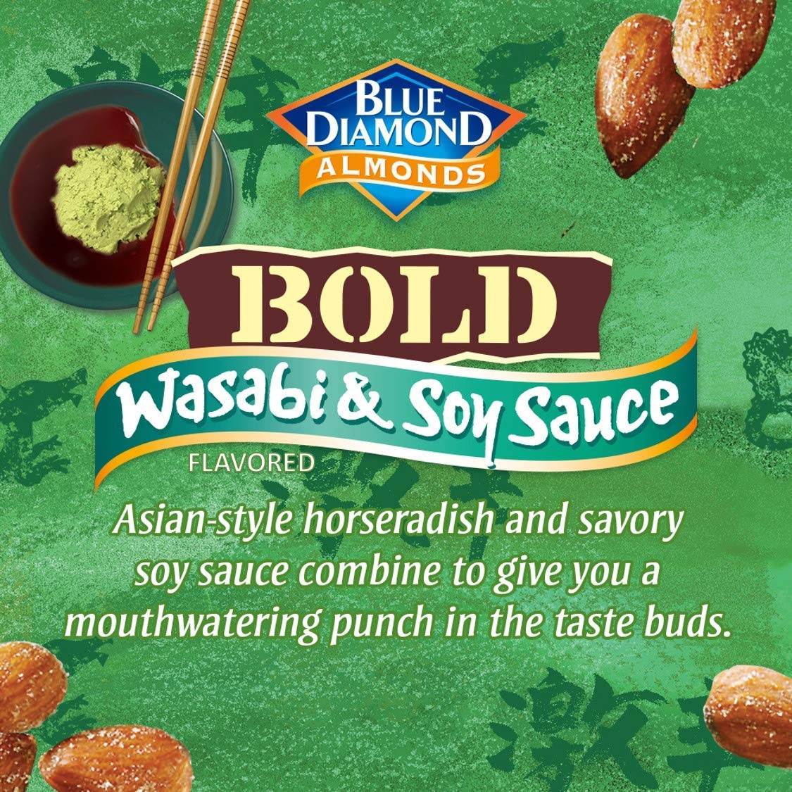 Blue Diamond Almonds, BOLD Snack Nut Flavored Wasabi and Soy Sauce Value Bag Great for Snacking and Cravings at Home, Office, or On-The-Go, 19.2 Ounce