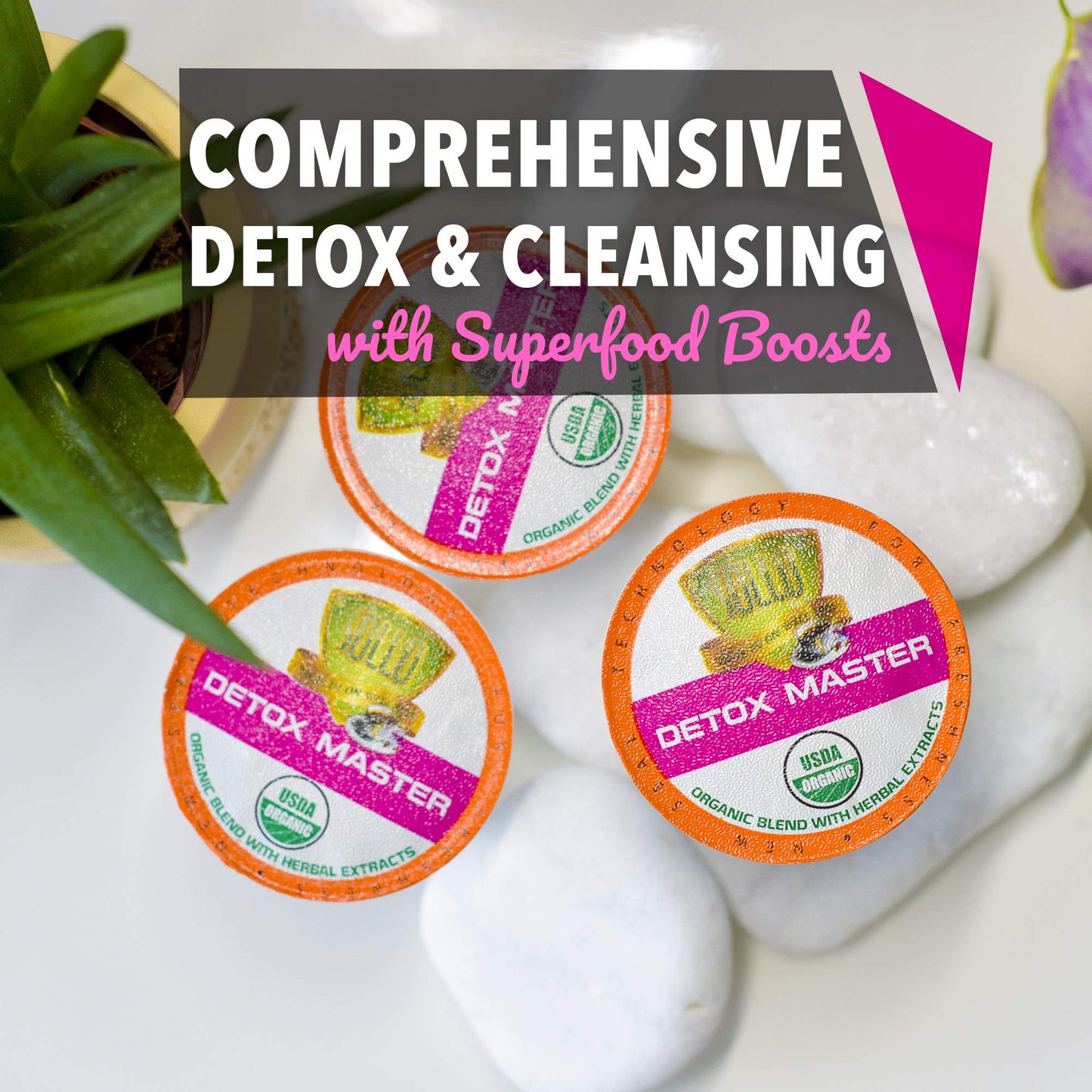 SOLLO Organic Detox Coffee Pods with Superfoods, Herbal Extracts, Bold and Smooth, Compatible with Keurig 2.0 Brewers, 24 K-Cup