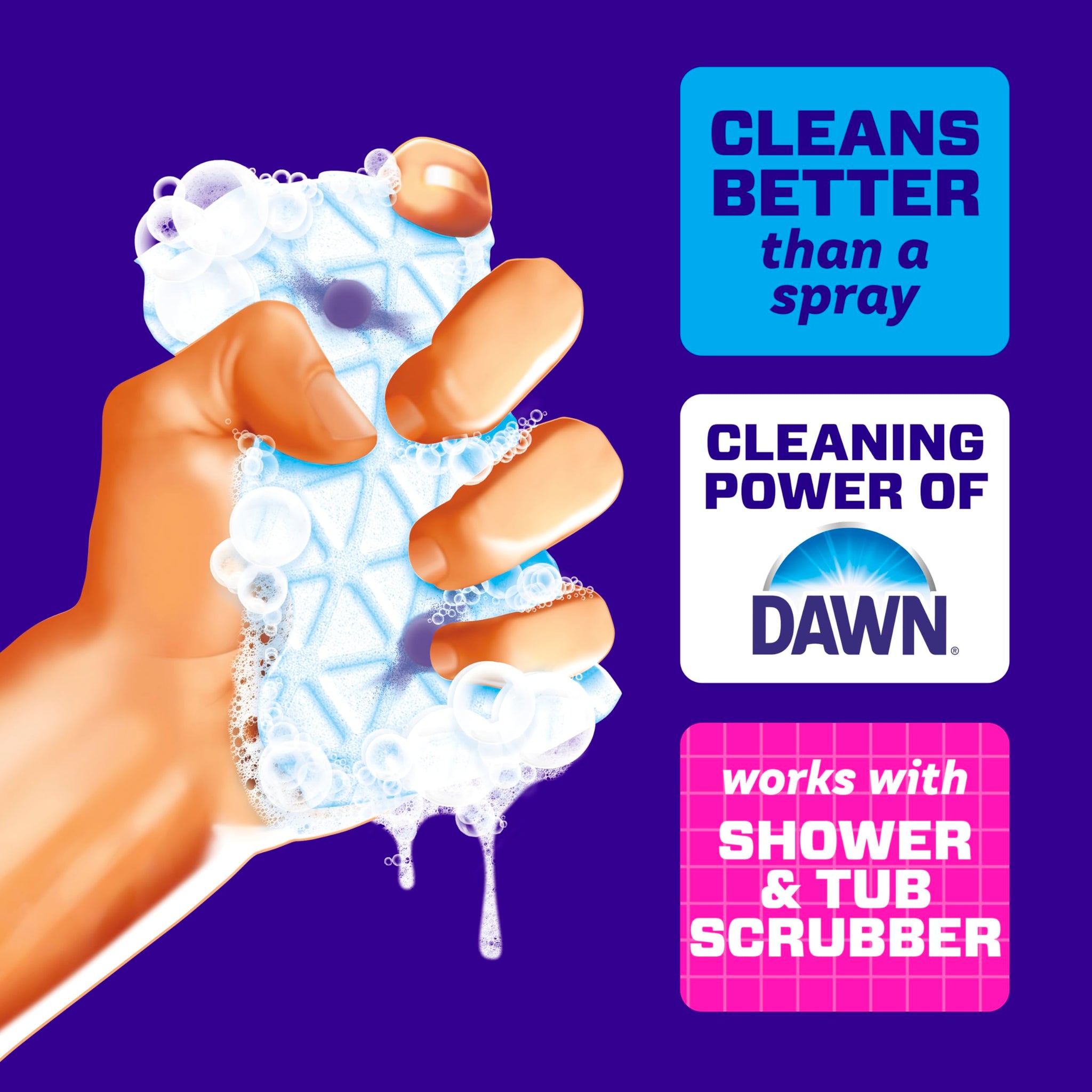 Mr. Clean Magic Eraser Sponge, Bathroom, Shower, Tub Cleaner, Soap Scum Remover, Bathroom Cleaning Supplies, Dawn Cleaning Power with Lavender Scent