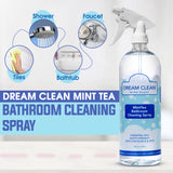 DREAM CLEAN MintTea Bathroom Cleaning Spray - Biodegradable and Cruelty-Free Formula for Showers, Tubs, Sinks & More, Spearmint & Tea Tree Essential