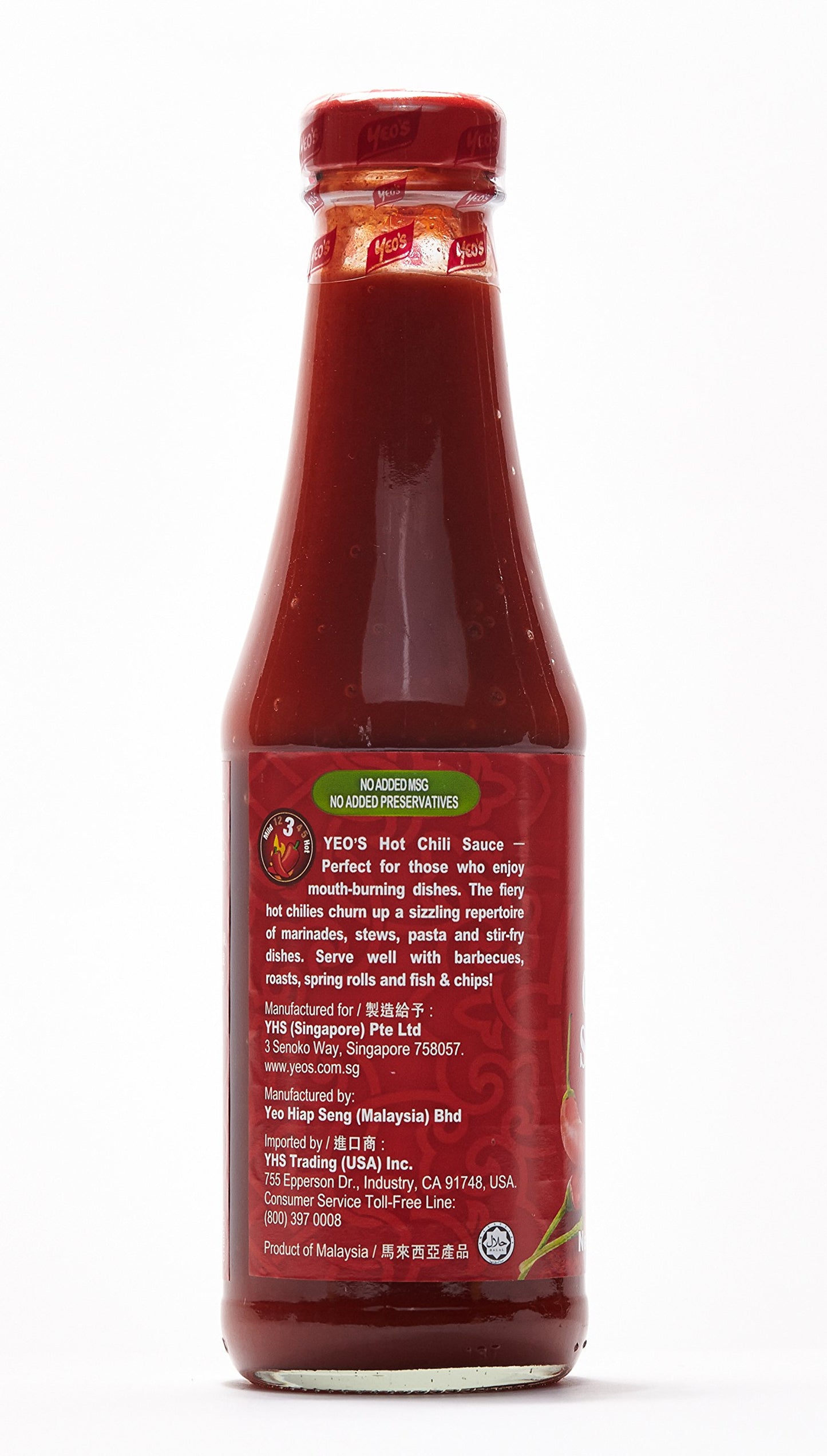 Yeo's Chili Sauce (Hot Chili Sauce) Pack of 2