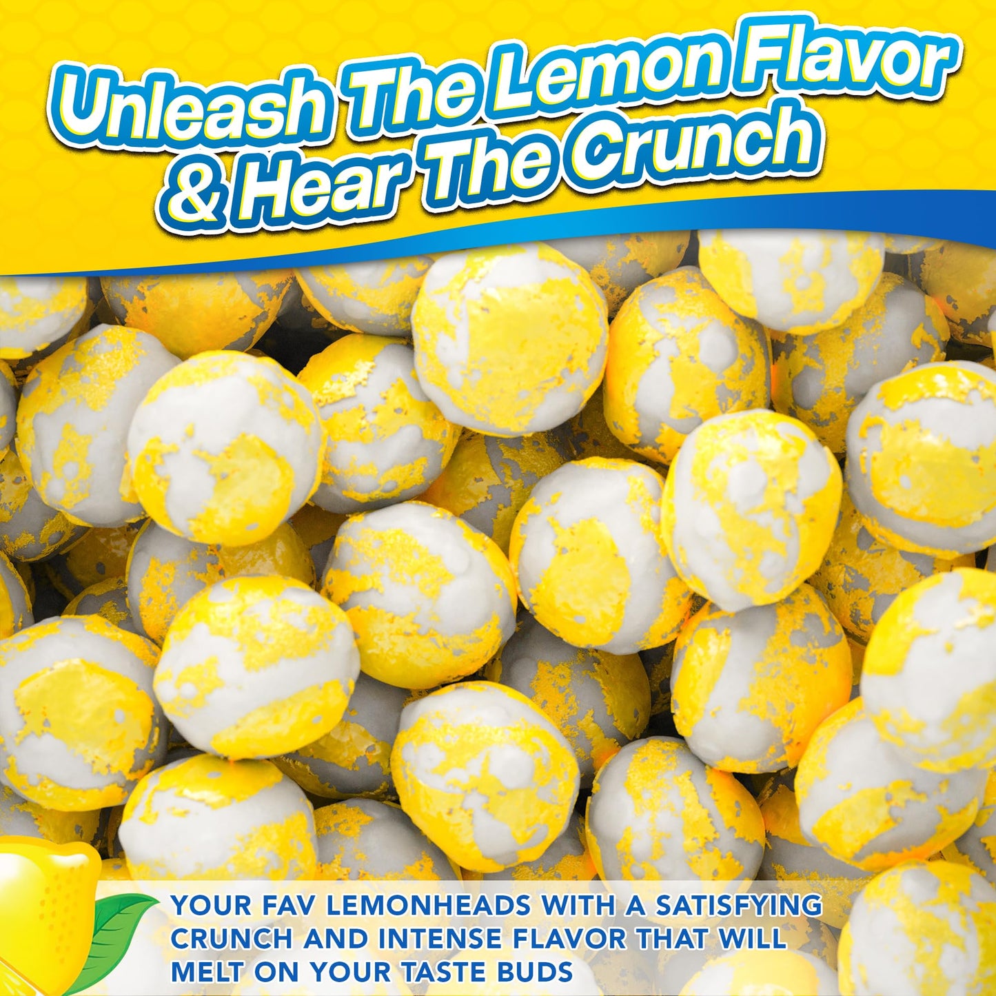Freeze Dried Lemon Heads (10oz) - Made From Lemonheads Candy By Cryo Crunch- Freeze Dried Lemonheads Made In US Freeze Dried Lemon Candy