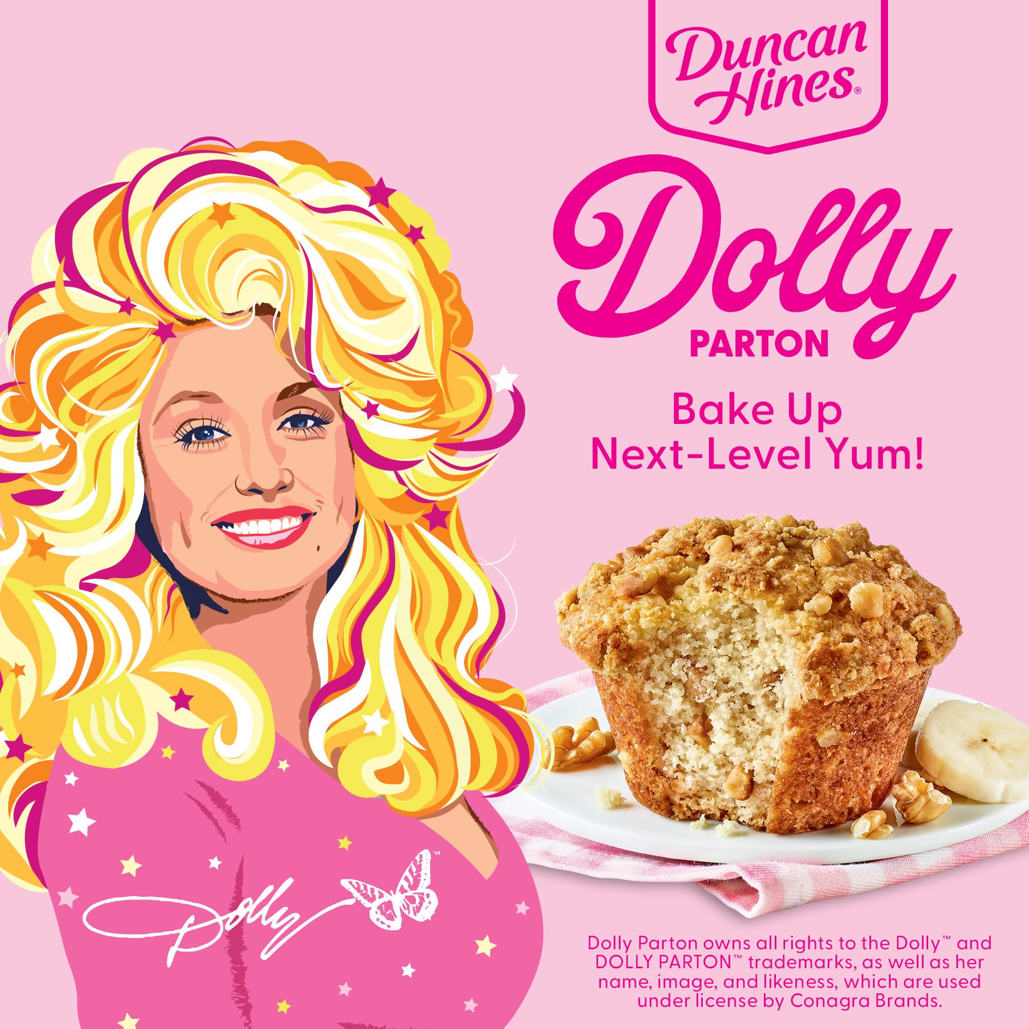 Duncan Hines Dolly Parton's Banana Nut Flavored Muffin & Bread Mix, 19.05 oz.