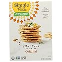 Simple Mills Organic Seed Crackers, Original, Gluten Free, Flax Seed, Sunflower Seeds, Corn Free, Low-Calorie Snacks, Plant Based, Nutrient Dense