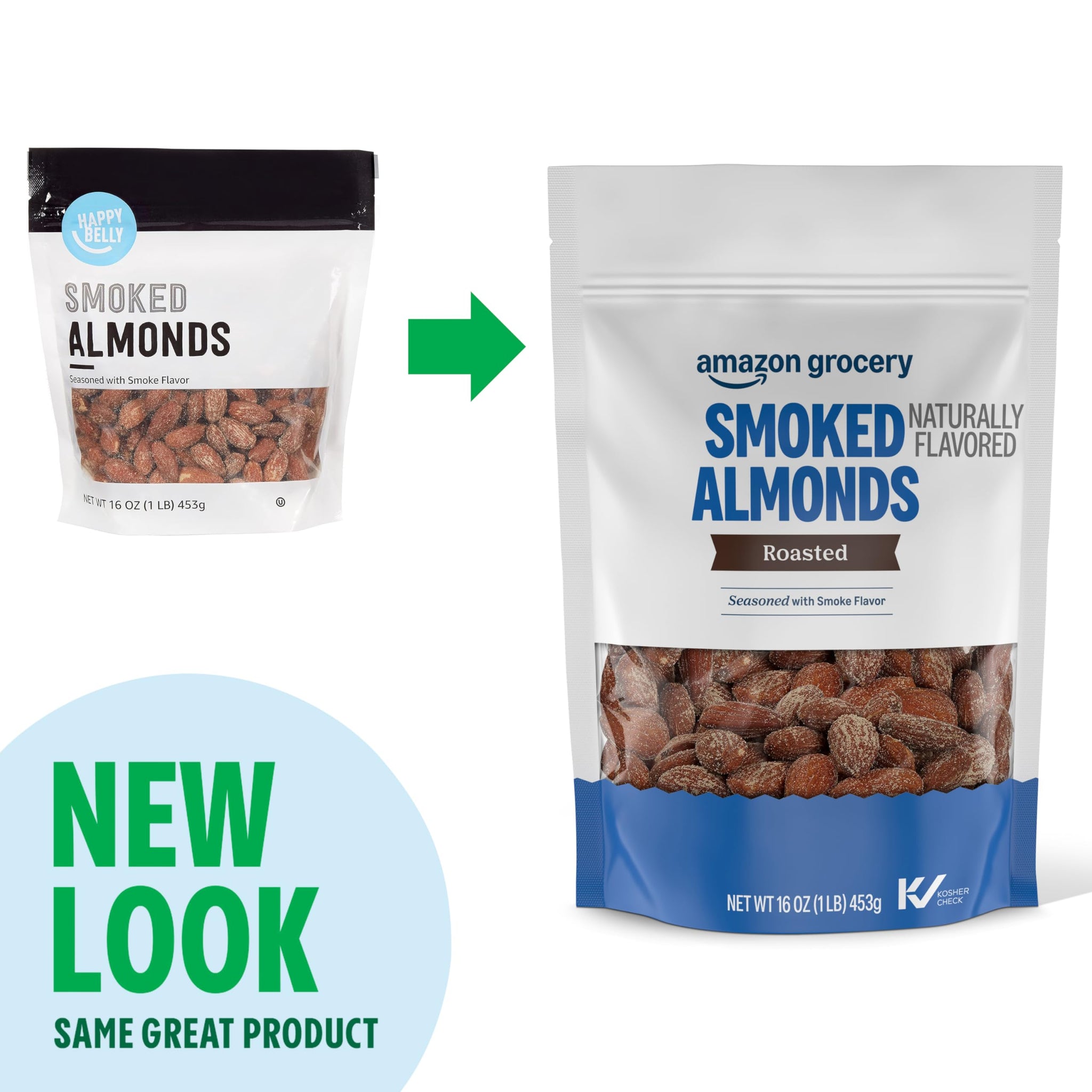 Amazon Grocery, Smoked Almonds, Roasted, 16 Oz (Previously Happy Belly, Packaging May Vary)