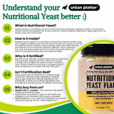 Urban Platter Nutritional Yeast Flakes | 3.53 Oz (100g) | Rich in B Vitamins & Protein | Gluten-Free, Non-GMO, Plant-Based Seasoning | Nutty & Cheesy