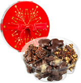 Holiday Gourmet Chocolate Gift Set - Dairy-Free Kosher Artisanal Chocolates in Two Luxury Gift Boxes - Handmade Chocolate Truffles, Caramel Brittles