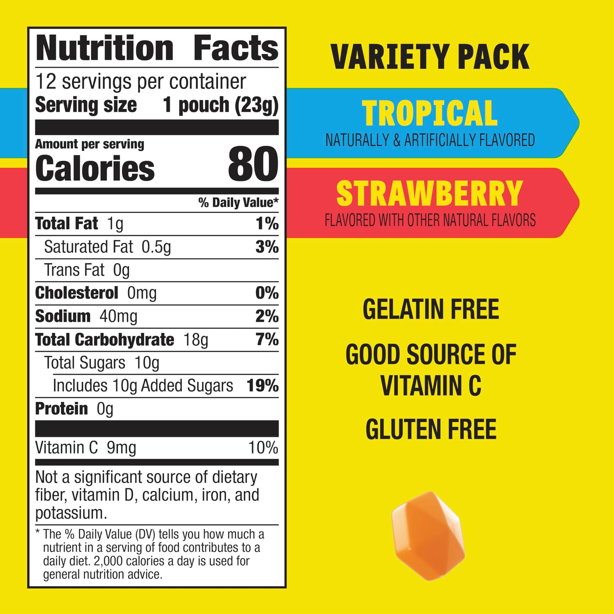 Gushers Fruit Flavored Snacks, Strawberry and Tropical Flavors, 12 ct