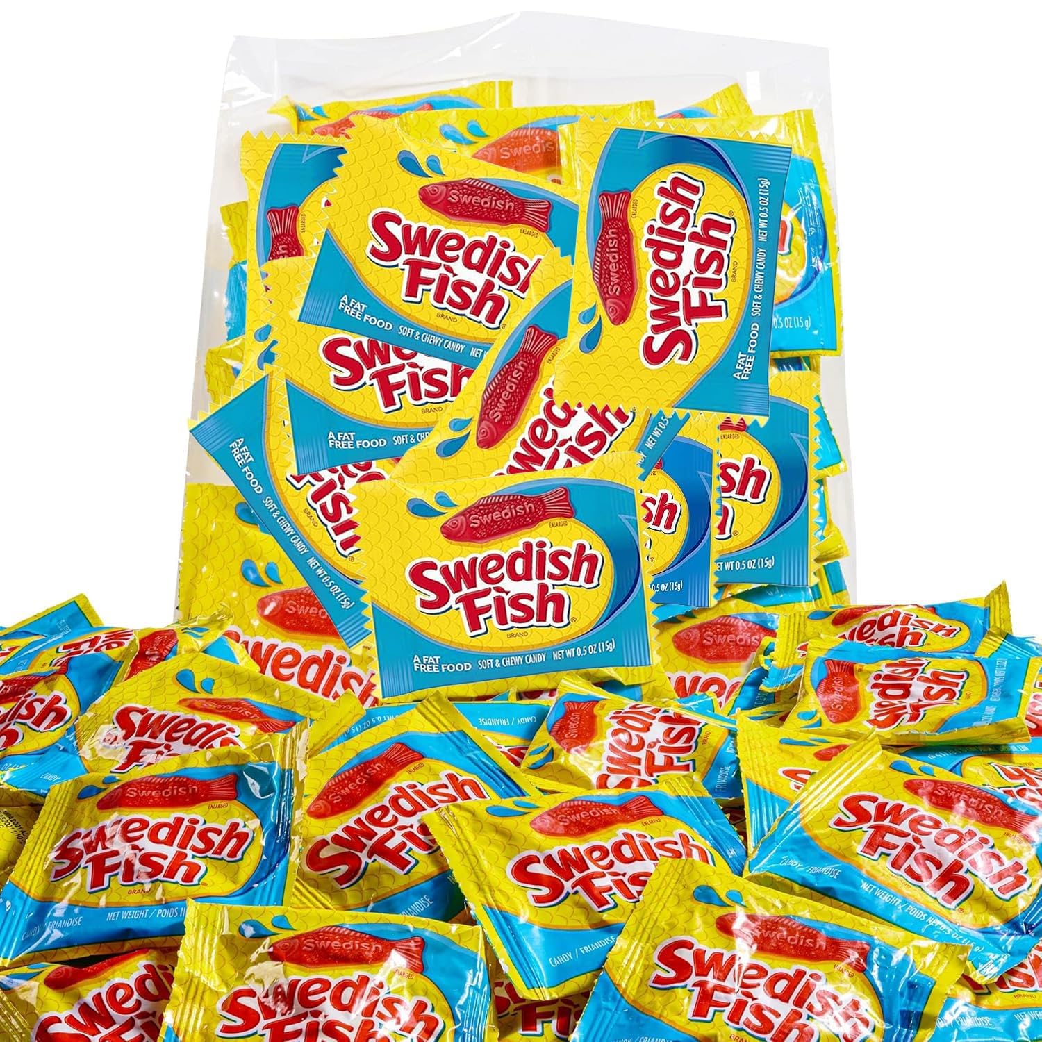 Candy in Bulk SwedishFish Soft & Chewy Fun Size Sharing Bag - Original Sweet & Chewy Red Fish Candy Individually Wrapped Treats, Movie Theater Candy