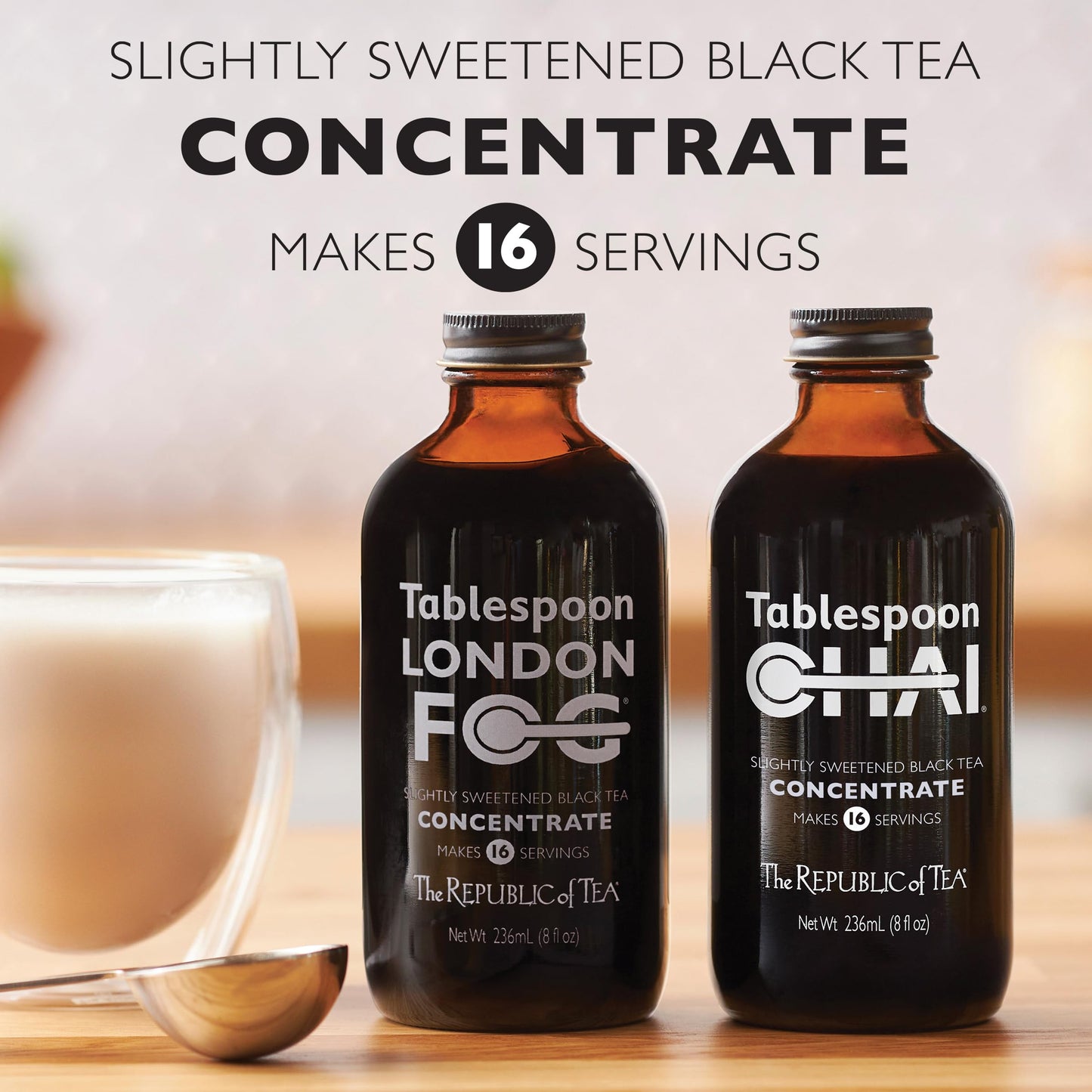 The Republic of Tea - Tablespoon London Fog, Black Tea Concentrate, 8 fl oz -16 Servings